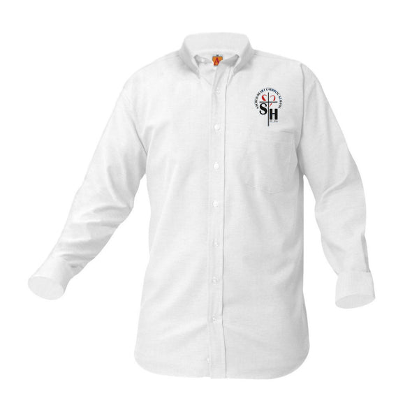 Sacred Heart Male Oxford Long Sleeve - Patch above the pocket (K-8th Grade)