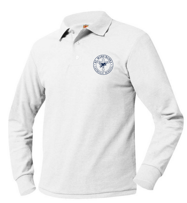 St. Mary Basha Unisex Pique Long Sleeve Polo