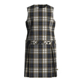 Alexander Plaid Jewel Neck Drop Waist Shift