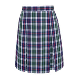 Conway Plaid Stitched Down Kick Pleat Skirt