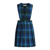 Douglas Plaid Bib Front Stitched Down Box Pleat Jumper