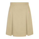 Khaki Stitched Down Kick Pleat Skirt
