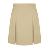Khaki Stitched Down Kick Pleat Long Skirt