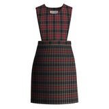 Macbeth Plaid Bib Front Stitched Down Knife Pleat Jumper
