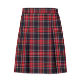 Macbeth Plaid Stitched Down Kick Pleat Extra Long Skirt