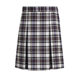Marymount Plaid Stitched Down Kick Pleat Skirt