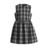 Marymount Plaid Gathered Waist Zip Front Jumper