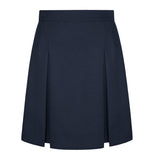 Navy Stitched Down Kick Pleat Skirt