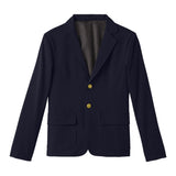 Navy Unisex 2 Button Long Smart Wear Washable Blazer