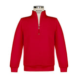 Red Quarter Zip Pullover Sweatshirt