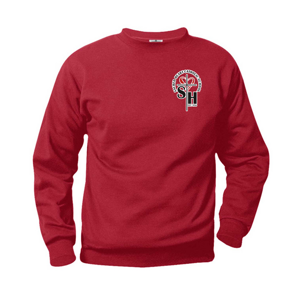 Sacred Heart Crew Neck Fleece Sweatshirt (Grades K-8th)