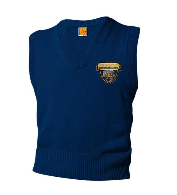 Lincoln Prep Navy Unisex V Neck Pullover Vest