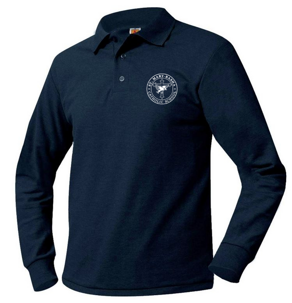 St. Mary Basha Unisex Pique Long Sleeve Polo