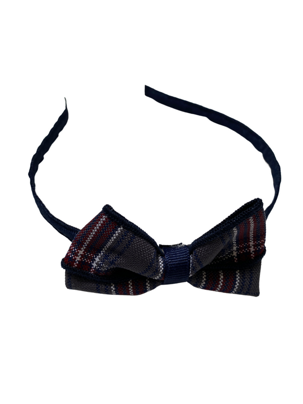 Plaid 6T Small Headband w/Plaid Bow